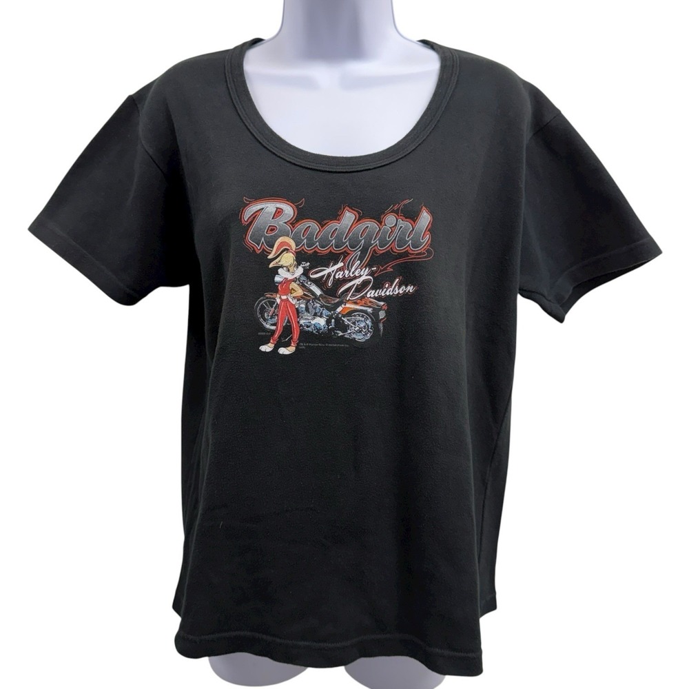 Vtg 2005 Harley Davidson Womens XXL Looney Tunes Lola Bunny Graphic T-Shirt RARE